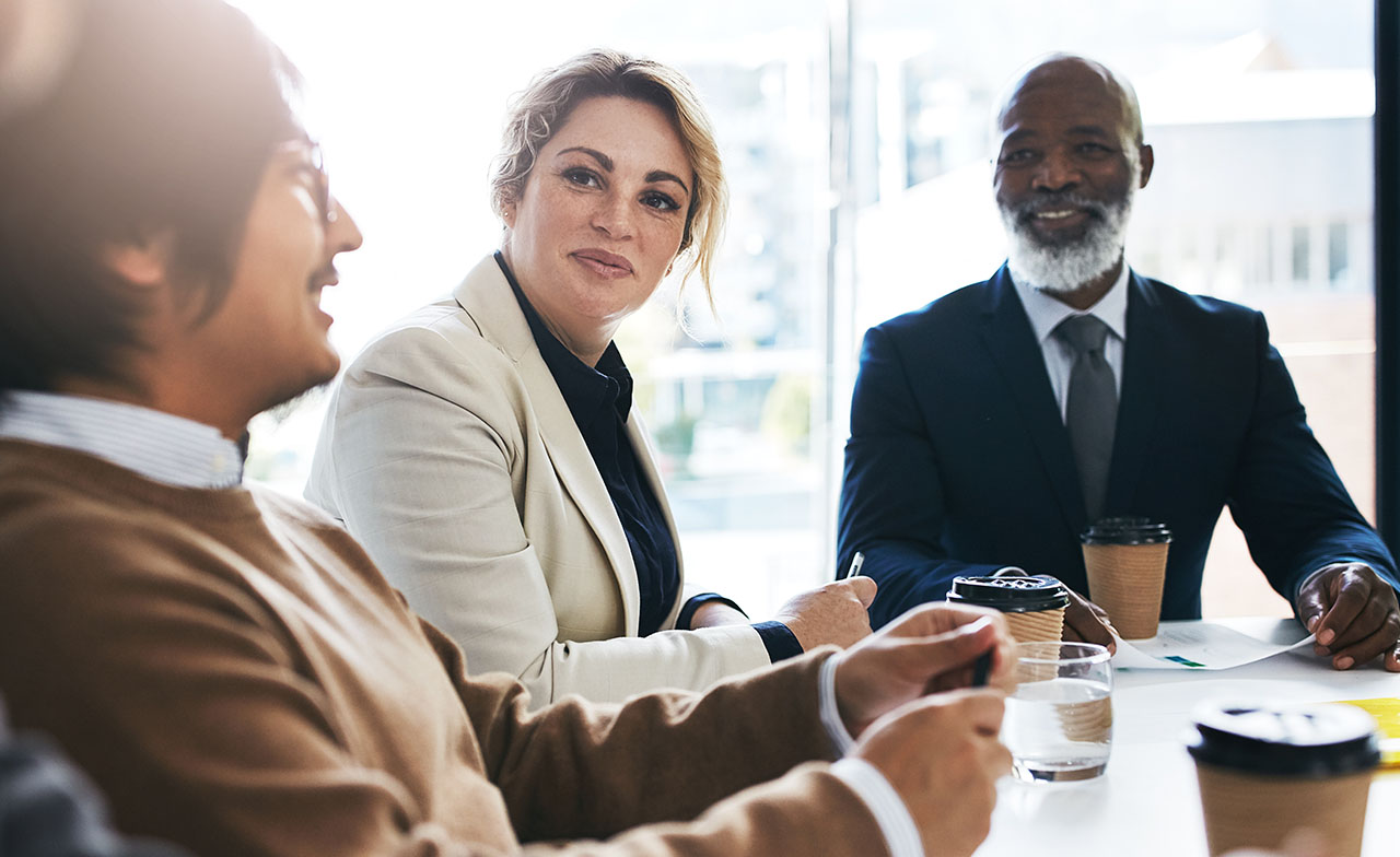 Consultants discussing business