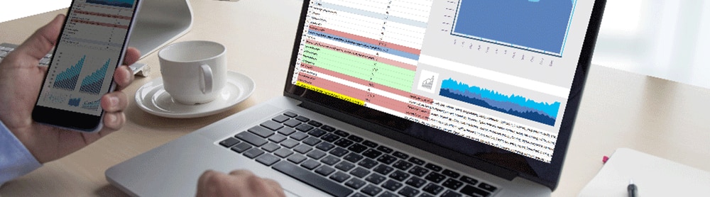 man view smart meter data on laptop and mobile