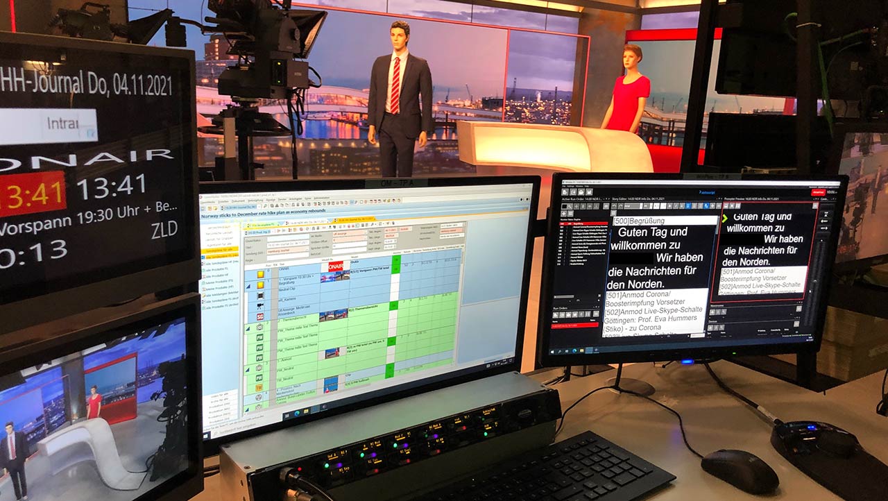 View of newsroom studio