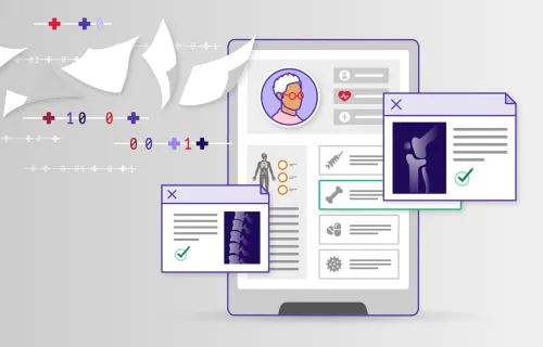 Data-driven health – illustration of digital files