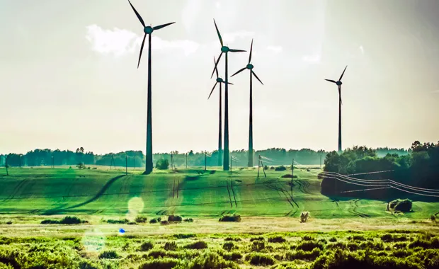 wind turbine farm - renewable energy