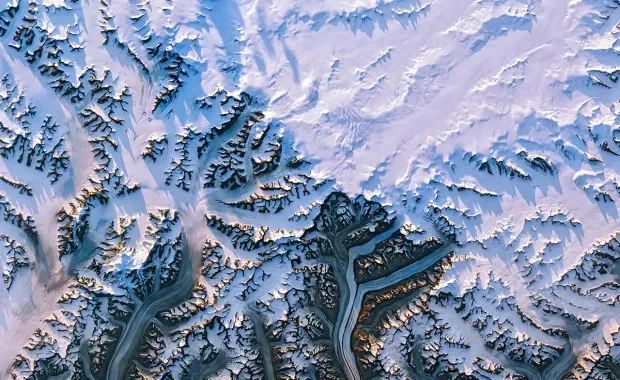 a view of the earth's surface from space 